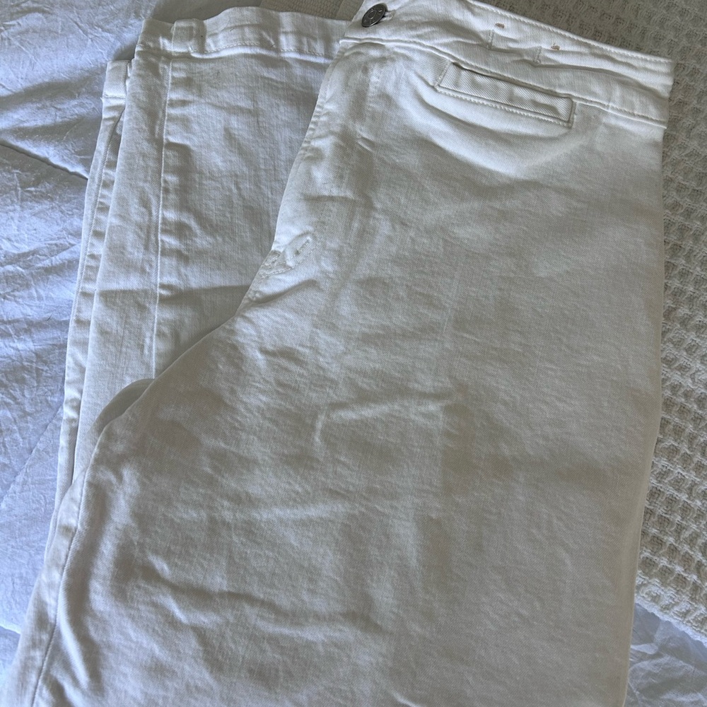 Madewell Curvy Emmett Wide Leg White Jeans - Picture 2 of 4